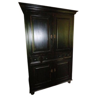 Ralph Lauren Black Matte Armoire For Sale