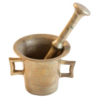 Antique 19th C. Eastern European Mortar & Pestle For Sale