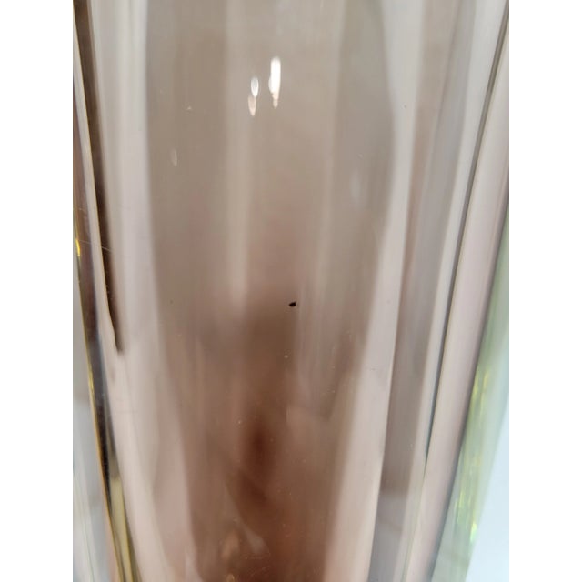 Vintage Geometric Deep Amethyst Sommerso Glass Vase For Sale - Image 10 of 11