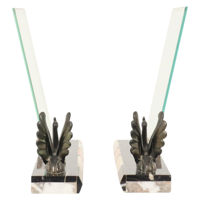 Large Art Deco Marble Photo Frames with Birds, 1930s, Set of 2 For Sale - Image 14 of 18