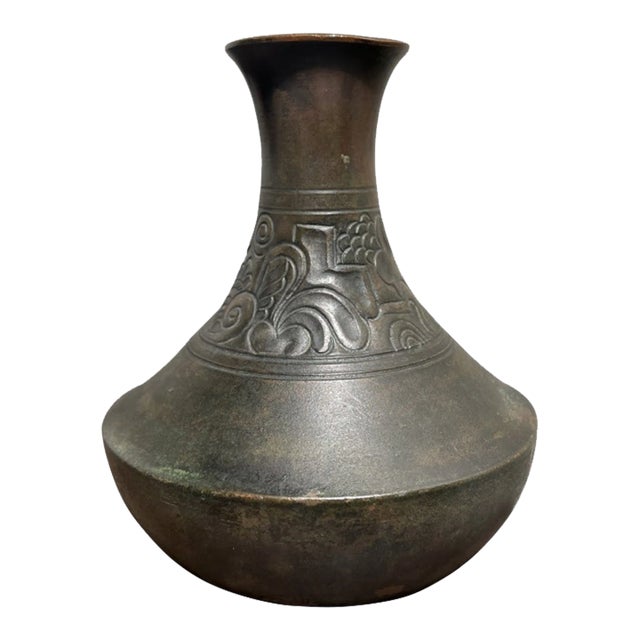 Just Andersen Danish Art Deco Patinated Bronze Bud Vase For Sale