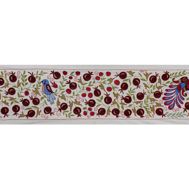 1990s Suzani Animal Runner - Wall Decor For Sale - Image 5 of 11