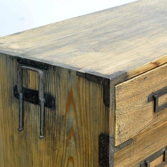 Wood Japanese Tansu Chest of Drawers, 1870 For Sale - Image 7 of 15