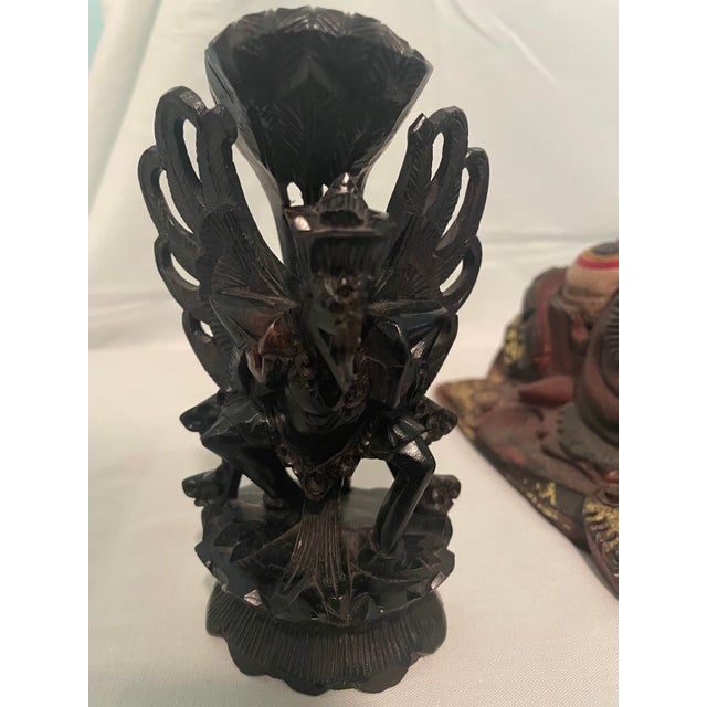 1960s Pilin Gallery Mas Bali Mid-Century Hand-Carved Wood Sculptures - Set of 5 For Sale In Washington DC - Image 6 of 8