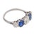 Early 20th Century Early 20th Century Edwardian Diamond Sapphire Platinum 5 Stone Ring, Size 6.25 For Sale - Image 5 of 5