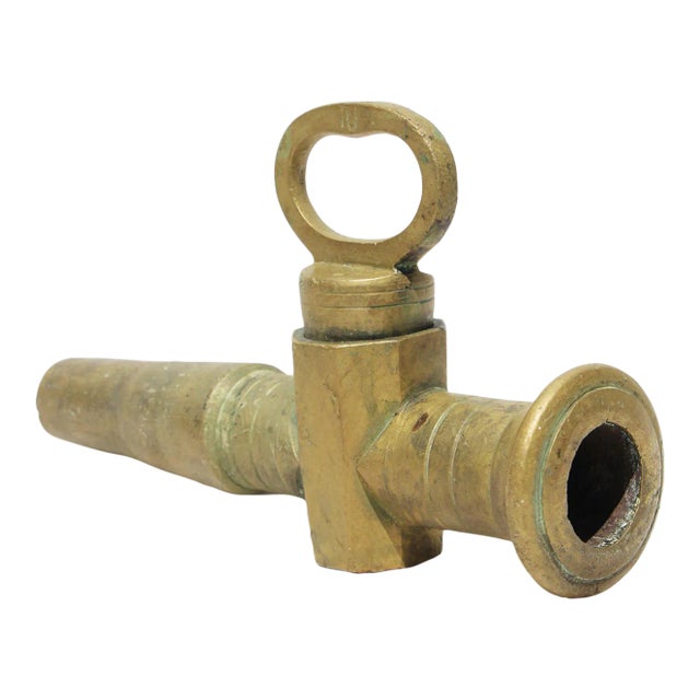 19th Century Antique French Wine Brass Barrel Tap For Sale
