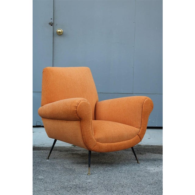 1950s Armchair Velvet Orange by Gigi Radice for Minotti Italia, 1950s For Sale - Image 5 of 14