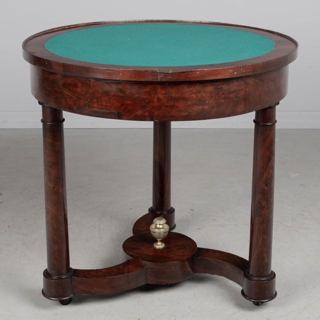 19th Century French Mahogany Gueridon or Game Table For Sale - Image 11 of 17