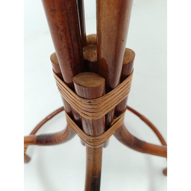 Mid-Century Bamboo Cane & Rattan Coat Rack Stand, Italy, 1950s For Sale - Image 13 of 18