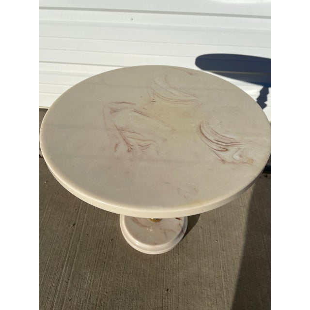 Vintage Hollywood Regency Travertine Side Table For Sale - Image 6 of 11