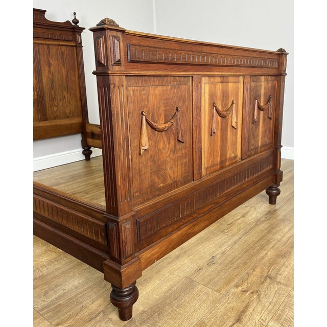 Antique French Style Oak Double Bed Frame For Sale - Image 16 of 18
