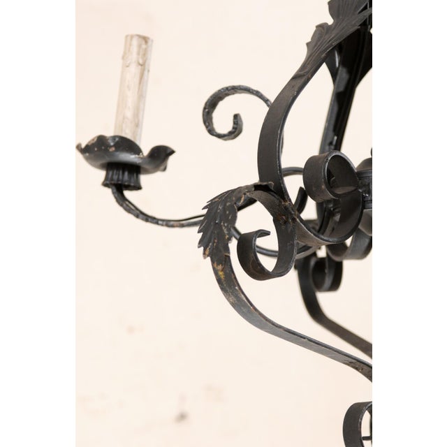 Vintage French Iron 3-Light Chandelier For Sale In Atlanta - Image 6 of 11