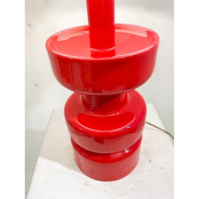 Mid-Century Modern Mid-Century Red Ceramic Table Lamp, 1970s For Sale - Image 3 of 5
