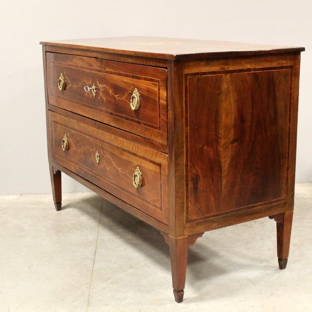 18th Century Italian Louis XVI Walnut Chest of Drawers For Sale - Image 4 of 17