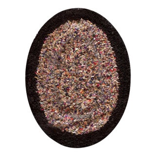 1930s Colorful Abstract Folk Art Antique American Hooked Rug 2'8" X 3'6" Handknotted Wool Carpet For Sale