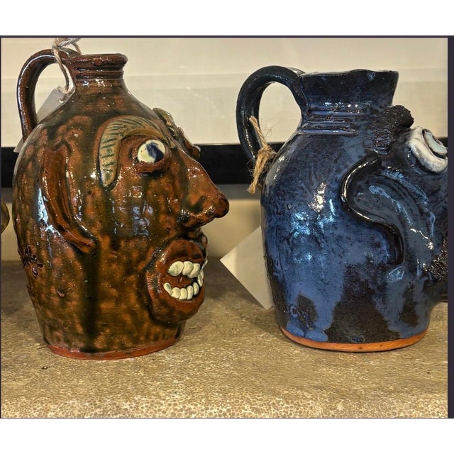 2020s Four Unique Face Jugs From Four of the Best Folk Artists For Sale - Image 5 of 6