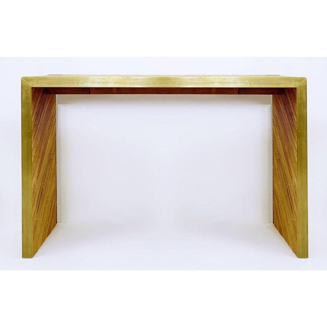 Not Yet Made - Made To Order Italian Console Table in Brass and Bamboo For Sale - Image 5 of 6