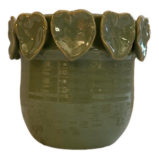 Vintage Ceramic Stoneware Planter For Sale