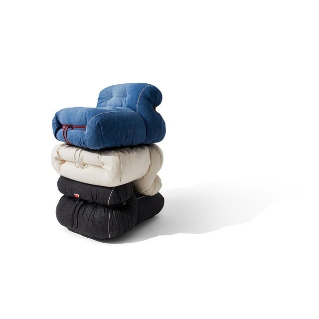 Limited Edition Soriana Denim Chair by Afra & Tobia Scarpa for Cassina For Sale - Image 17 of 18