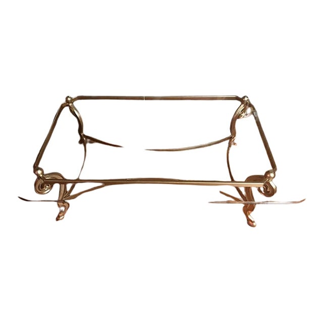 1960s French Style Gilt Wrought Iron With Hoof Legs Table For Sale