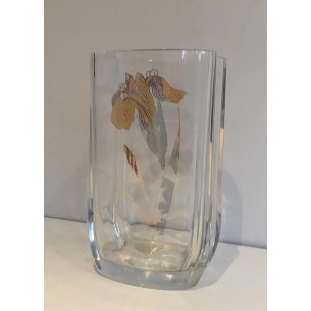 Circa 1970 French Glass & Gilt Flower Vase For Sale - Image 6 of 11