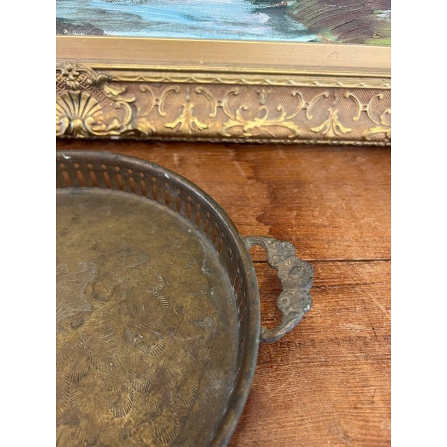 1970s Early India Import Brass Tray For Sale In Seattle - Image 6 of 9