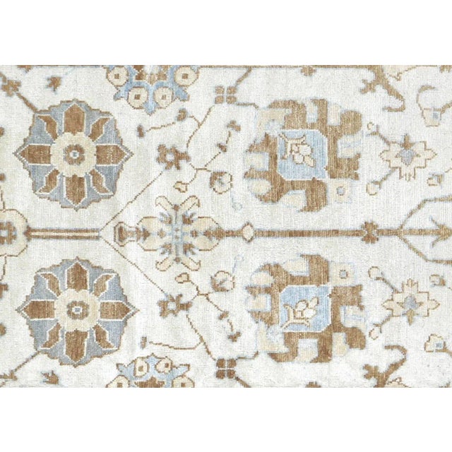 Contemporary Turkish Oushak Rug. Handwoven with wool on wool foundation in the Oushak region of Western Turkey. Oushak in...