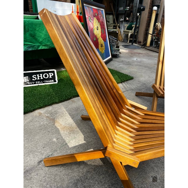 Collection of Vintage Wooden Foldable Low Chairs For Sale - Image 9 of 11