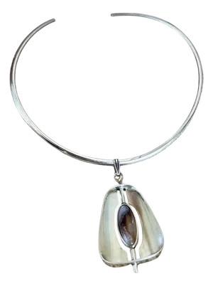 Georg Jensen-Style Sterling Silver Pendant Necklace