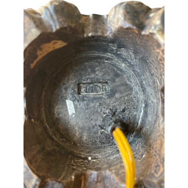 1990s Toile Elephant and Boy Tropical Palm Tree Table Lamp For Sale - Image 12 of 12