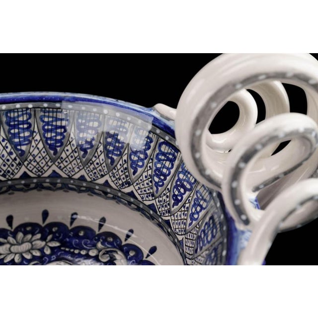 Deruta Blue Dolphins Vase by Deblona For Sale - Image 9 of 17