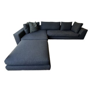 Minotti Two Piece Sectional With Ottoman For Sale