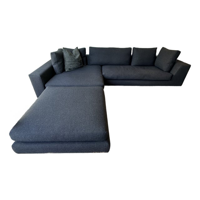 Minotti Two Piece Sectional With Ottoman For Sale
