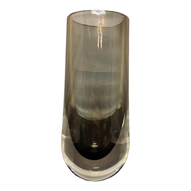 Signed Cenedese Murano Sommerso 15” Large Glass Vase Antonio Da Ros Vintage MCM For Sale