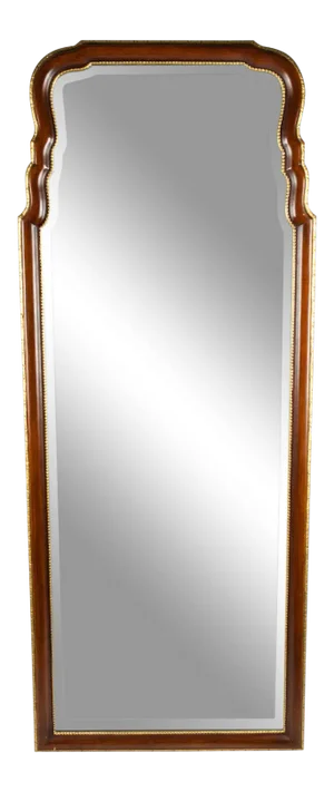 Vintage Mahogany Wood Framed Hanging Wall Mirror