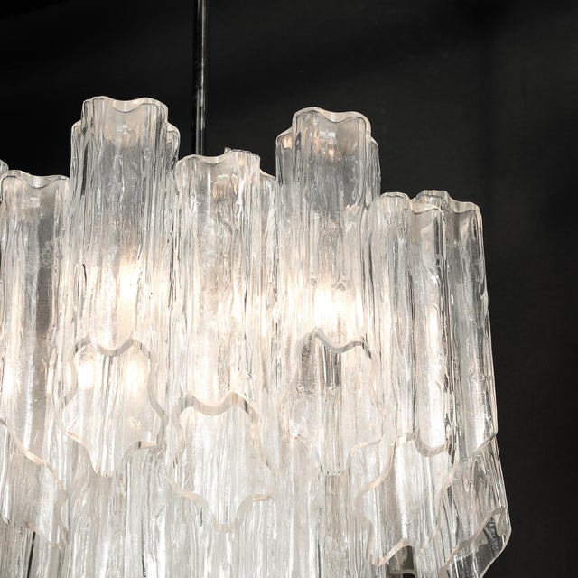 Mid-Century Modernist Hand-Blown Murano Angular Tronchi Glass Chandelier For Sale - Image 13 of 18