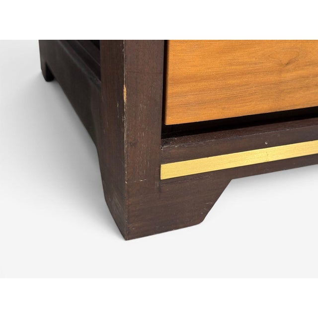 Modern, Nightstands or Bedside Tables, Stained Wood, Brass, Usa, 21st C. For Sale - Image 9 of 9