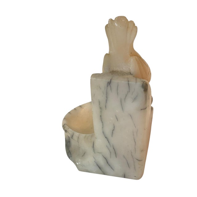 Antique Italian Carved Alabaster Bird Bowl For Sale - Image 11 of 11