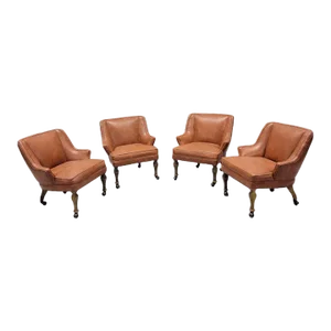 Mid Century Modern Low Profile Table Chairs - Set of 4