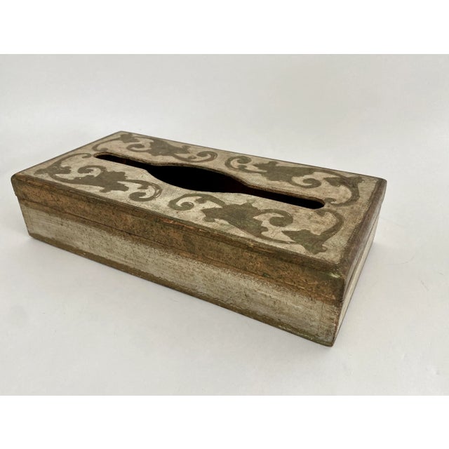 Hollywood Regency Vintage Italian Florentine Tissue Box For Sale - Image 3 of 10