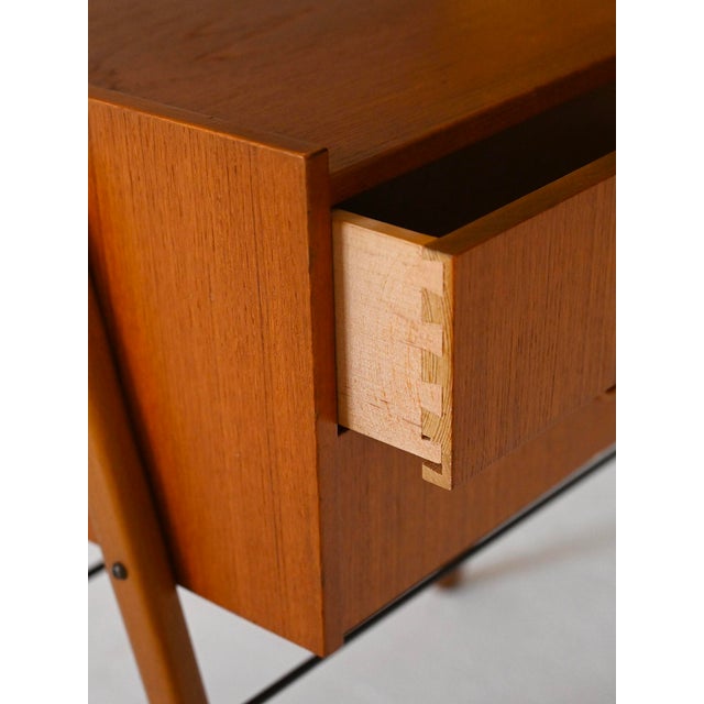 Scandinavian Teak Bedside Table, 1960s For Sale - Image 9 of 12