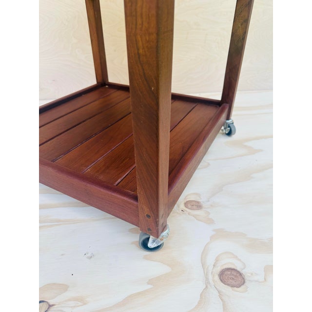 Handcrafted Serving Cart Made of Rare Woods For Sale In Charleston - Image 6 of 11