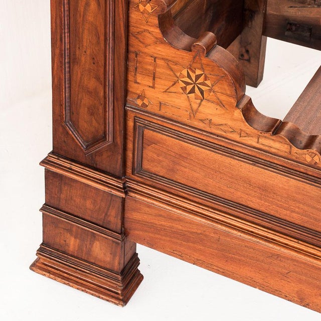 Walnut Single Bed with Marquetry Details, France, 1930s For Sale - Image 14 of 18