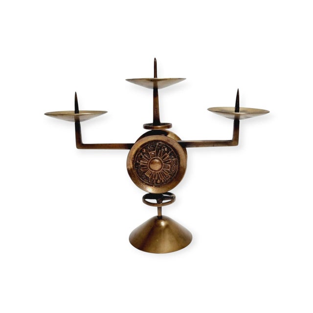 Brass Candleholder attributed to Gyula Szabó, 1970s For Sale - Image 14 of 14