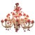 Red and Gold Murano Glass Chandelier, 1980s For Sale - Image 14 of 17