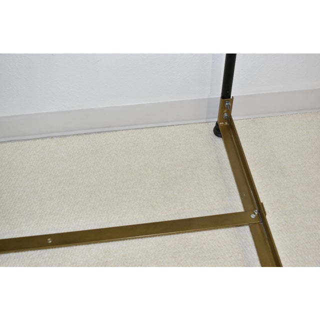 1990s Vintage Wrought Iron Full Panel Headboard Footboard W/Side Railings Matte Black Low Framed (6 Pcs) For Sale - Image 9 of 10