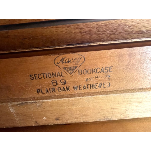 Macey Furniture Co. Antique Oak Five Stack Macey's Barrister Bookcase W/Drawer For Sale - Image 4 of 8