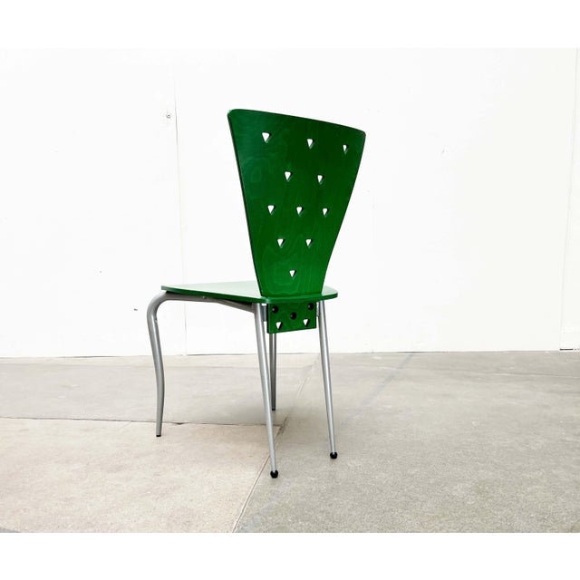 Postmodern Italian Green Side Chair, 1980s For Sale - Image 14 of 18