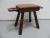 Vintage Oak Milk Stool with Leather Top, 1890s For Sale - Image 4 of 8