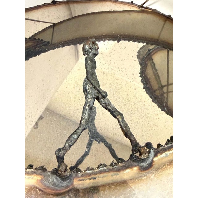 1970s 1970s Ron Isaacson MCM Metal Wall Sculpture Mirror 2/77 For Sale - Image 5 of 11